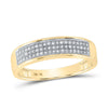 10kt Yellow Gold Mens Round Diamond Band Ring 1/5 Cttw