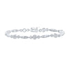 14kt White Gold Womens Round Diamond Fashion Bracelet 2 Cttw