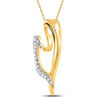 10kt Yellow Gold Womens Round Diamond Heart Pendant 1/10 Cttw