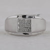 Sterling Silver Mens Round Diamond Square Cluster Ring .03 Cttw