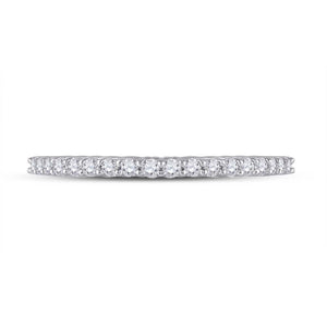 14kt White Gold Womens Round Diamond Eternity Wedding Band 1/2 Cttw