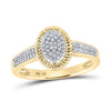 10kt Yellow Gold Womens Round Diamond Oval Ring 1/5 Cttw