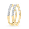 14kt Yellow Gold Womens Round Diamond Wrap Enhancer Wedding Band 5/8 Cttw