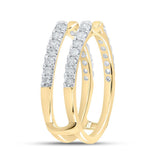 14kt Yellow Gold Womens Round Diamond Wrap Enhancer Wedding Band 5/8 Cttw