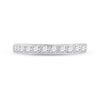 14kt White Gold Womens Round Diamond Wedding Single Row Band 1/2 Cttw