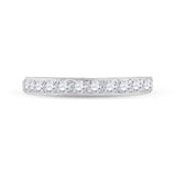 14kt White Gold Womens Round Diamond Wedding Single Row Band 1/2 Cttw