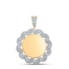 14kt Yellow Gold Mens Baguette Diamond Memory Circle Charm Pendant 1-5/8 Cttw