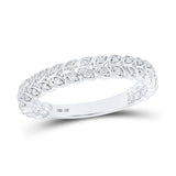 10kt White Gold Womens Round Diamond Vine Leaf Stackable Band Ring 1/6 Cttw