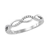 10kt White Gold Womens Round Diamond Twist Band Ring 1/6 Cttw