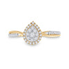 14kt Yellow Gold Womens Round Diamond Teardrop Cluster Ring 1/3 Cttw