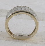 10kt Yellow Gold Womens Round Diamond Pave Band Ring 1-1/2 Cttw