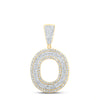 10kt Two-tone Gold Mens Round Diamond Initial O Letter Charm Pendant 7/8 Cttw