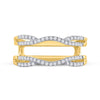 14kt Yellow Gold Womens Round Diamond Curved Wrap Ring Guard Enhancer 1/3 Cttw