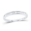 10kt White Gold Womens Baguette Diamond Wedding Anniversary Band 1/6 Cttw