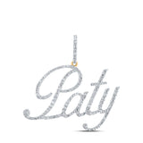 10kt Yellow Gold Womens Round Diamond PATY Name Pendant 3/4 Cttw