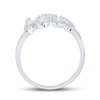 10kt White Gold Womens Round Diamond Love Fashion Ring 1/5 Cttw