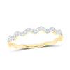 10kt Yellow Gold Womens Round Diamond Zigzag Stackable Band Ring 1/5 Cttw