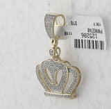 10kt Yellow Gold Mens Round Diamond Crown Charm Pendant 1/2 Cttw