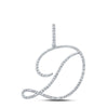 10kt White Gold Womens Round Diamond D Initial Letter Pendant 5/8 Cttw