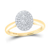 10kt Yellow Gold Womens Round Diamond Oval Ring 1/3 Cttw