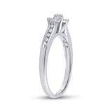 14kt White Gold Round Diamond Solitaire Bridal Wedding Engagement Ring 1/8 Cttw