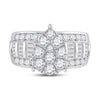 10kt White Gold Round Diamond Pear Bridal Wedding Engagement Ring 2 Cttw