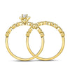 10kt Yellow Gold Round Diamond Stackable Bridal Wedding Ring Band Set 1/3 Cttw