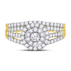 14kt Yellow Gold Round Diamond Bridal Wedding Ring Band Set 1 Cttw