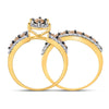10kt Yellow Gold Round Brown Diamond Bridal Wedding Ring Band Set 1-3/4 Cttw