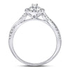 14kt White Gold Round Diamond Teardrop Cluster Bridal Wedding Engagement Ring 1/4 Cttw