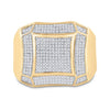 10kt Yellow Gold Mens Round Diamond Domed Cluster Ring 1/2 Cttw