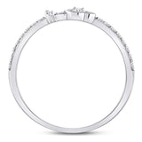 10kt White Gold Womens Round Diamond Spade Stackable Band Ring 1/6 Cttw