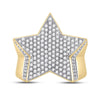 10kt Yellow Gold Mens Round Diamond Star Statement Ring 1-1/2 Cttw