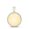 10kt Yellow Gold Mens Round Diamond Circle Memory Mirror Charm Pendant 7/8 Cttw