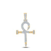 14kt Yellow Gold Mens Baguette Diamond Nail Cross Charm Pendant 3/4 Cttw