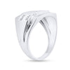 10kt White Gold Mens Round Diamond Square Cluster Ring 1/3 Cttw