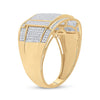 10kt Yellow Gold Mens Round Diamond Square Cluster Ring 5/8 Cttw