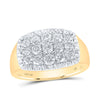 10kt Yellow Gold Mens Round Diamond Fluted Cluster Ring 1-1/2 Cttw