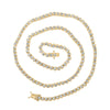 14kt Yellow Gold Mens Round Diamond 16-inch Single Row Tennis Chain Necklace 4-3/8 Cttw