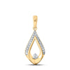 10kt Yellow Gold Womens Round Diamond Fashion Pendant 1/8 Cttw