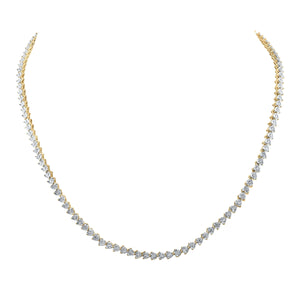 10kt Yellow Gold Womens Round Diamond Heart 18-inch Link Necklace 2-1/3 Cttw
