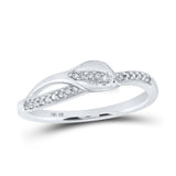 10kt White Gold Womens Round Diamond Band Ring 1/10 Cttw