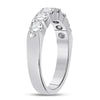 14kt White Gold Womens Round Diamond Single Row Comfort Wedding Band 1 Cttw