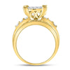 10kt Yellow Gold Round Diamond Cluster Bridal Wedding Engagement Ring 1 Cttw