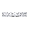 10kt White Gold Womens Round Diamond Link Stackable Band Ring 1/8 Cttw