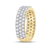 14kt Yellow Gold Mens Round Diamond Pave Band Ring 2-7/8 Cttw