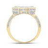 10kt Two-tone Gold Mens Round Diamond Initial A Letter Ring 1-1/4 Cttw