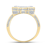 10kt Two-tone Gold Mens Round Diamond Initial A Letter Ring 1-1/4 Cttw