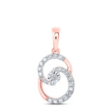 10kt Rose Gold Womens Round Diamond Fashion Pendant 1/4 Cttw