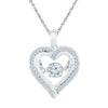 10kt White Gold Womens Round Moving Twinkle Diamond Heart Outline Pendant 1/4 Cttw